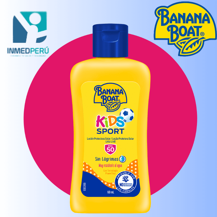 Bloqueador Banana Boat Sport Kids SPF 50 en 60 ML y 170 G