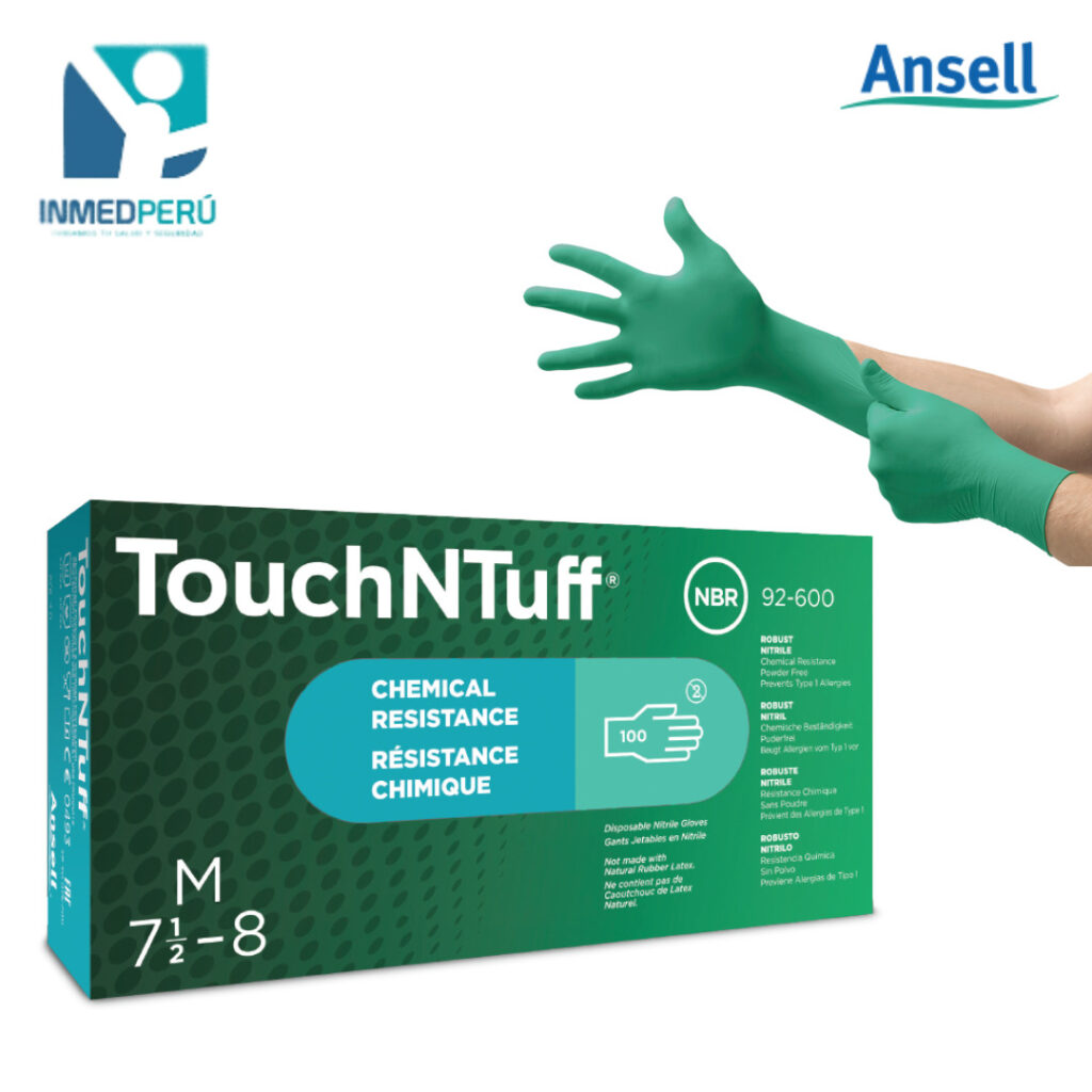 Guantes de Nitrilo desechables ANSELL TOUCHNTUFF 92-600 | Inmed Perú